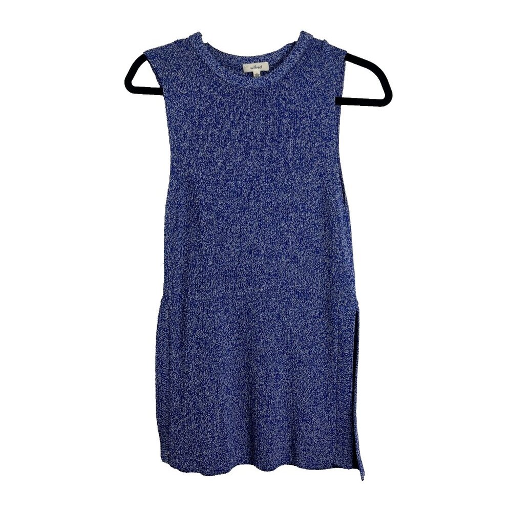 Aritzia Wilfred Blue & White Sleeveless Long Length Knit Women’s Size S